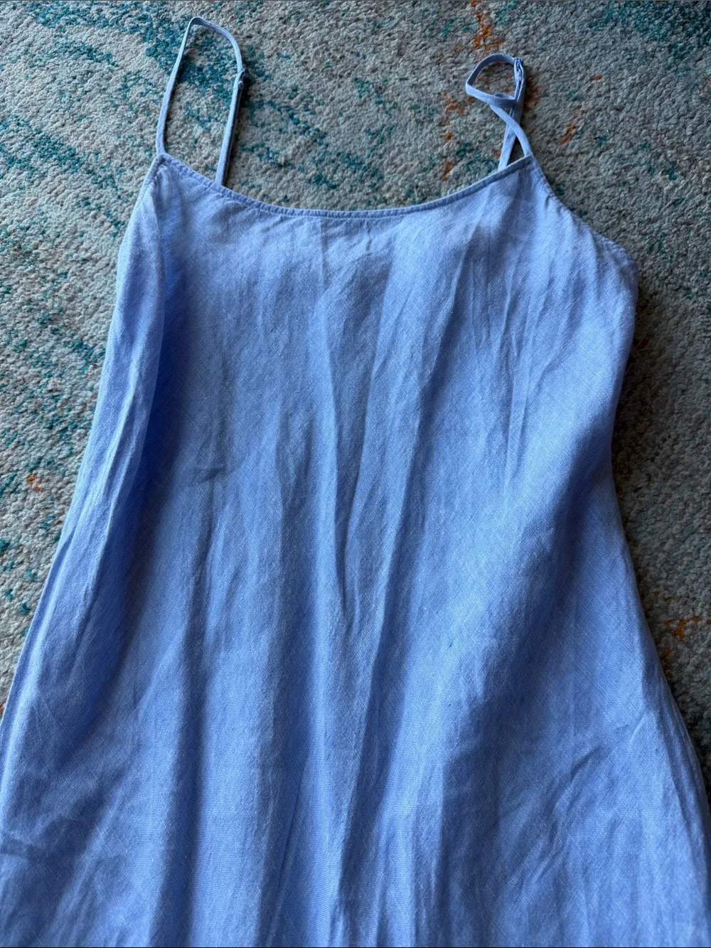 J.crew Blue Linen Dress, sz Tall 8